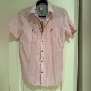 Point Zero Light Pink Casual Button Down Shirt